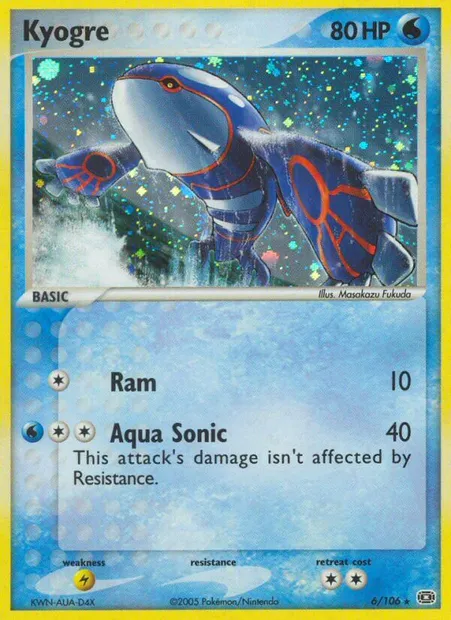 Kyogre, Pokémon card EM 6 — Emerald set