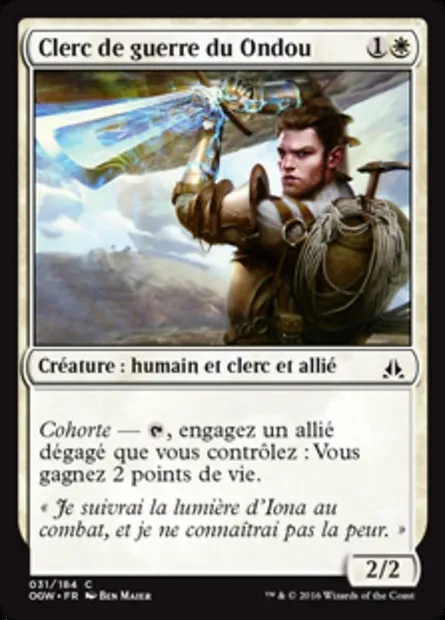 Clerc de guerre du Ondou, carte Magic OGW 31 — extension Le serment des Sentinelles