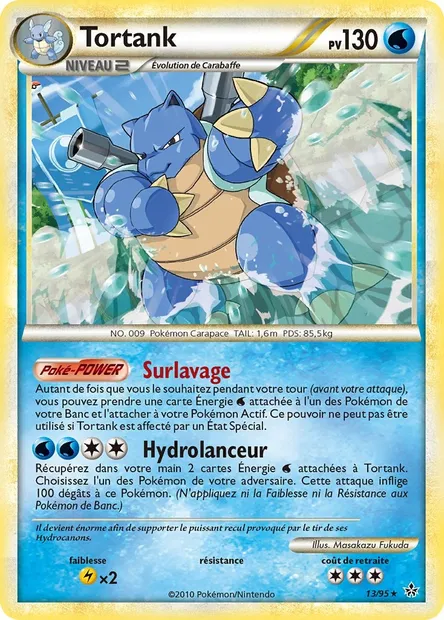 Tortank, carte Pokémon UL 13 — extension Déchaînement