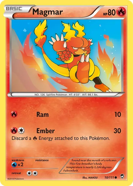 Magmar, Pokémon card FFI 10 — Furious Fists set
