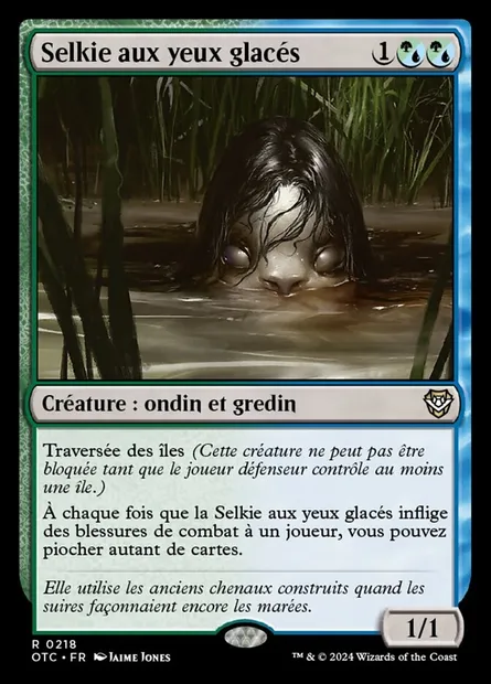 Selkie aux yeux glacés, carte Magic OTC 218 — extension Outlaws of Thunder Junction Commander