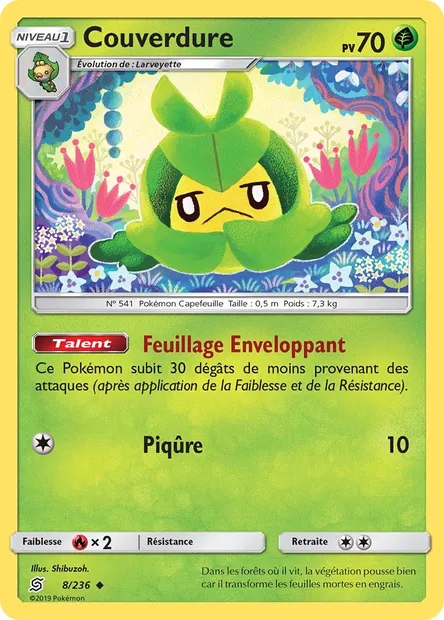 Couverdure, carte Pokémon UNM 8 — extension Harmonie des Esprits