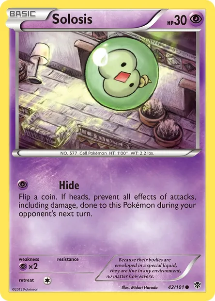 Solosis, Pokémon card PLB 42 — Plasma Blast set