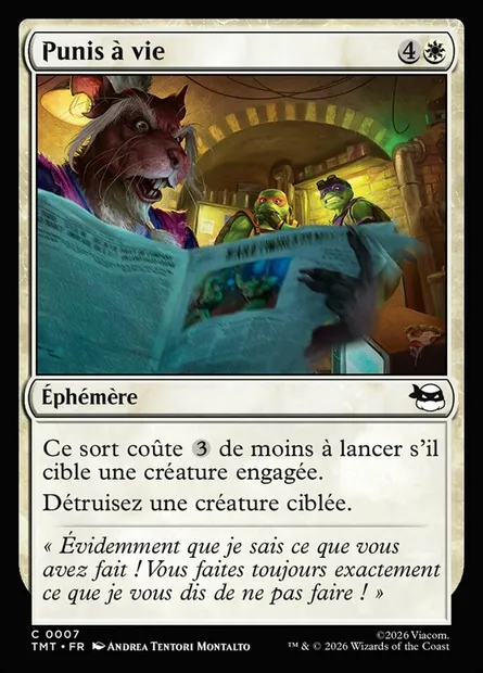 Punis à vie, carte Magic TMT 7 — extension Teenage Mutant Ninja Turtles