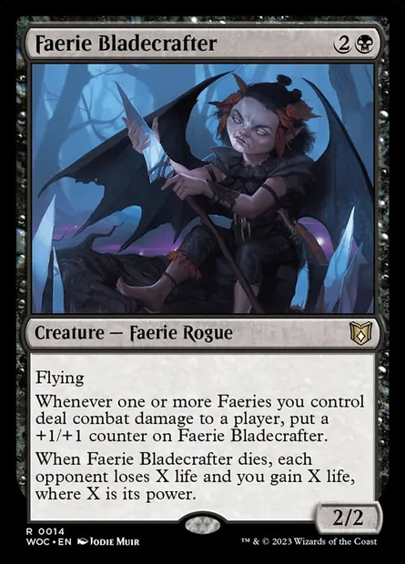 Faerie Bladecrafter, Magic card WOC 14 — Wilds of Eldraine Commander set