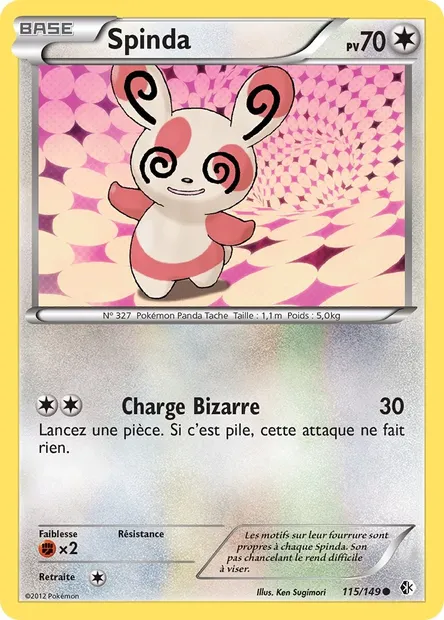 Spinda, carte Pokémon BCR 115 — extension Frontières Franchies
