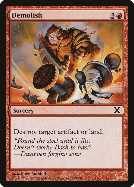 Demolish, Magic card 10E 196 — Tenth Edition set