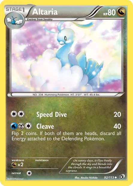 Altaria, Pokémon card LTR 92 — Legendary Treasures set