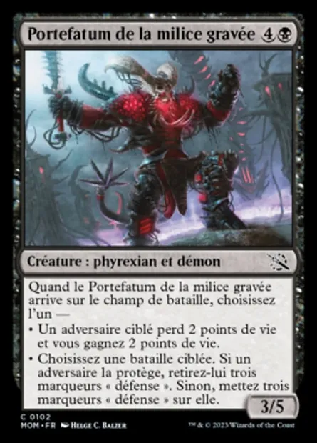 Portefatum de la milice gravée, carte Magic MOM 102 — extension L'invasion des machines