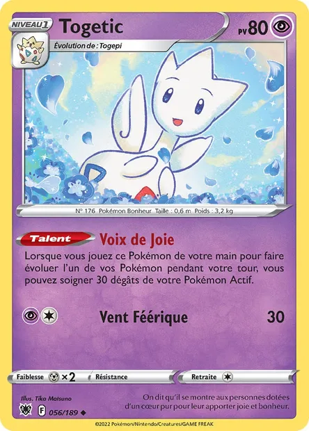 Togetic, carte Pokémon ASR 056 — extension Astres Radieux