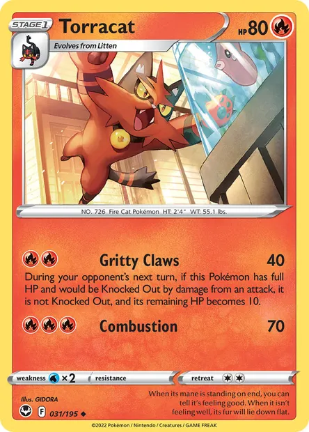 Torracat, Pokémon card SIT 031 — Silver Tempest set