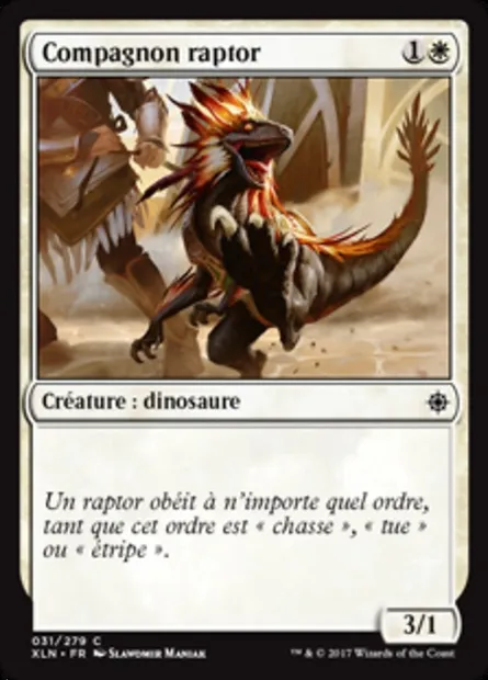 Compagnon raptor, carte Magic XLN 31 — extension Ixalan