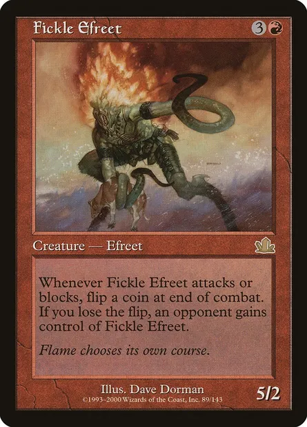 Efrit inconstant, carte Magic PCY 89 — extension Prophétie