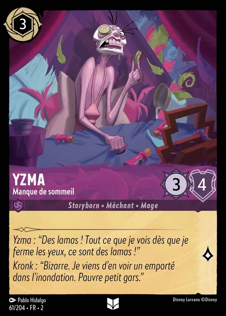 Yzma - Manque de sommeil, carte Disney Lorcana CH2-061 — extension L'Ascension des Floodborn