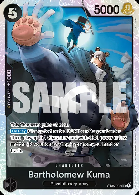 Bartholomew Kuma, One Piece card ST35-005 — RED/BLACK Sabo set