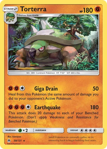 Torterra, Pokémon card FLI 58 — Forbidden Light set