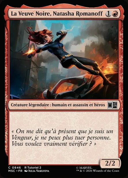La Veuve Noire, Natasha Romanoff, carte Magic MSC 846 — extension Marvel Super Heroes Commander