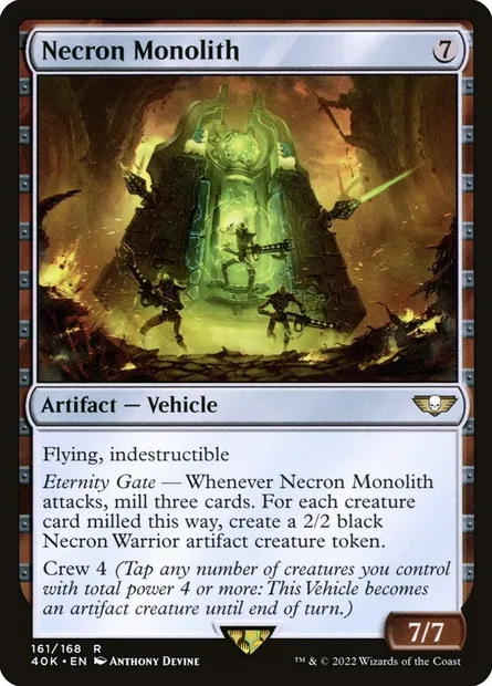 Necron Monolith, Magic card 40K 161 — Warhammer 40,000 Commander set