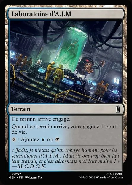 Laboratoire d'A.I.M., carte Magic MSH 257 — extension Marvel Super Heroes