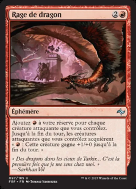 Rage de dragon, carte Magic FRF 97 — extension Destin reforgé