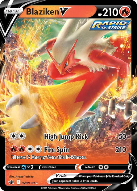 Blaziken V, Pokémon card CRE 20 — Chilling Reign set