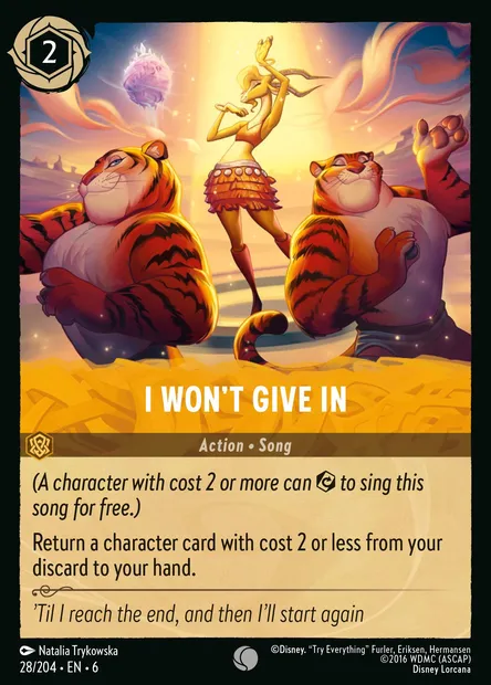 I Won't Give In, Disney Lorcana card CH6-028 — Azurite Sea set