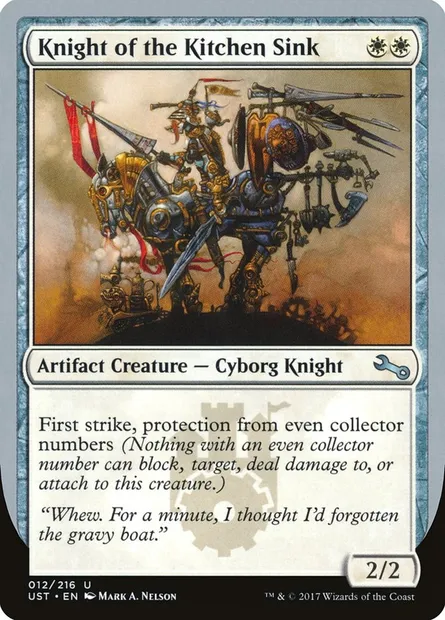 Knight of the Kitchen Sink, Magic card UST 12b — Unstable set