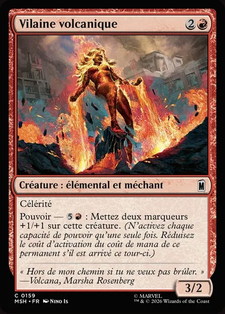 Vilaine volcanique, carte Magic MSH 159 — extension Marvel Super Heroes