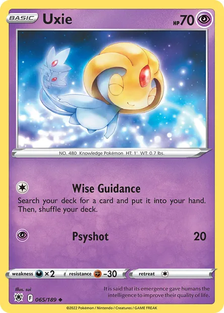 Uxie, Pokémon card ASR 065 — Astral Radiance set