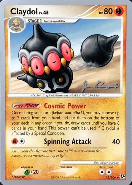 Claydol Lv.45, Pokémon card WCD08 015-2 — World Championship Decks 2008 set
