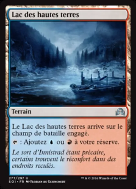 Lac des hautes terres, carte Magic SOI 277 — extension Ténèbres sur Innistrad