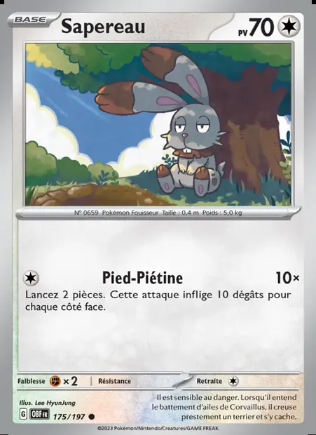 Sapereau, carte Pokémon OBF 175 — extension Flammes Obsidiennes