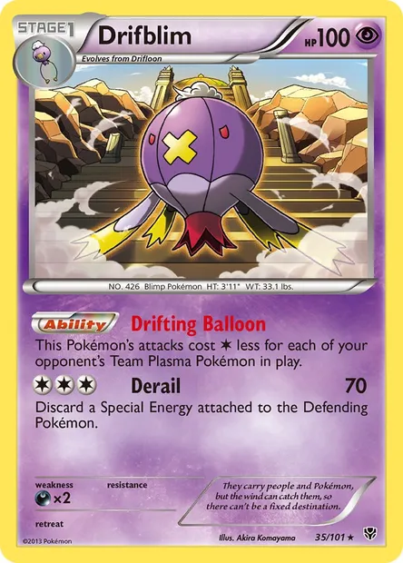 Drifblim, Pokémon card PLB 35 — Plasma Blast set