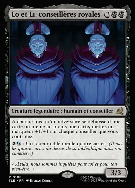 Lo et Li, conseillères royales, carte Magic TLE 108 — extension Avatar: The Last Airbender Eternal
