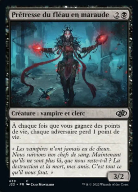 Prêtresse du fléau en maraude, carte Magic J22 439 — extension Jumpstart 2022