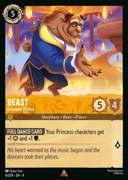 Beast - Gracious Prince, Disney Lorcana card CH9-004 — Fabled set