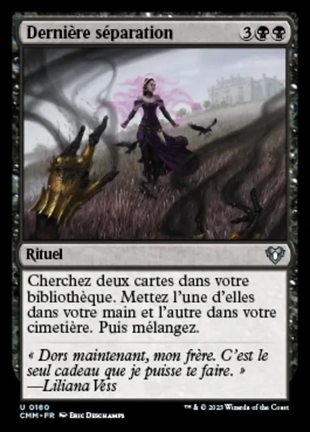 Dernière séparation, carte Magic CMM 160 — extension Commander Masters