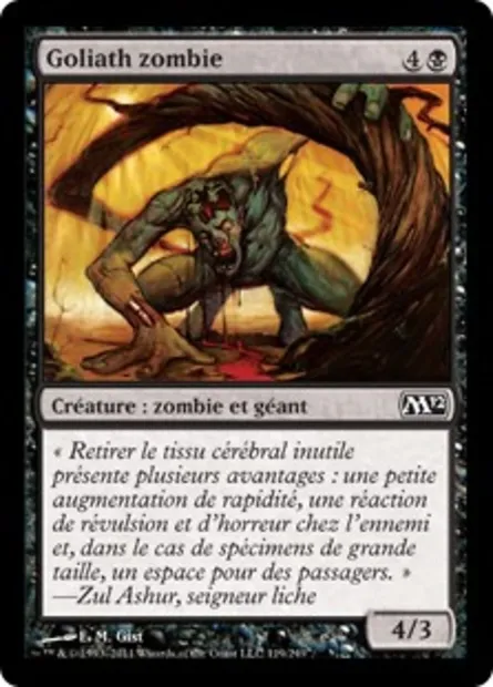 Goliath zombie, carte Magic M12 119 — extension Magic 2012