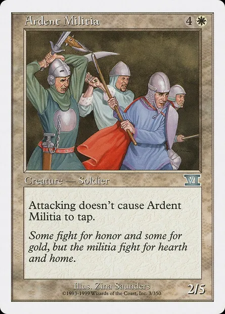 Ardent Militia, Magic card 6ED 3 — Classic Sixth Edition set