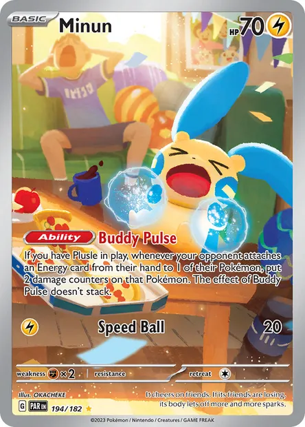 Minun, Pokémon card PAR 194 — Paradox Rift set