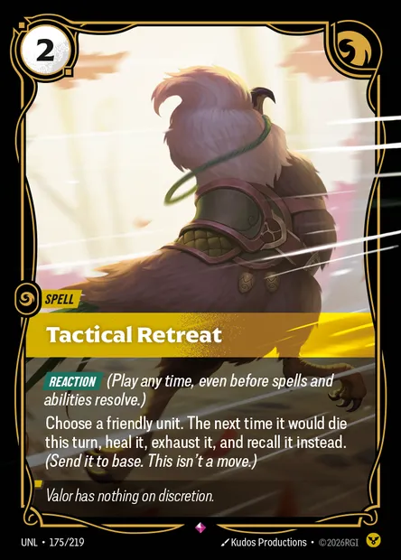 Tactical Retreat, carte Riftbound UNL 175 — extension Unleashed