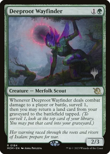 Deeproot Wayfinder, Magic card PMOM 184p — March of the Machine Promos set