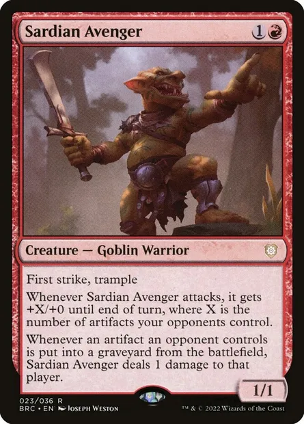 Sardian Avenger, Magic card BRC 23 — The Brothers' War Commander set