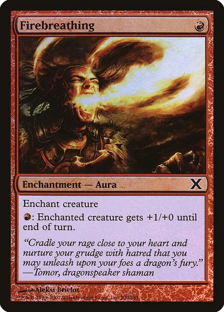Firebreathing, Magic card 10E 200★ — Tenth Edition set