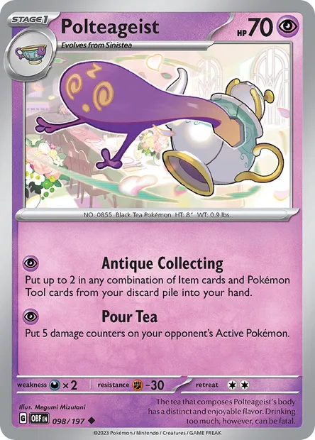 Polteageist, Pokémon card OBF 098 — Obsidian Flames set