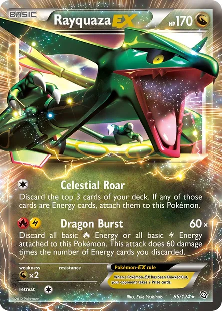 Rayquaza-EX, Pokémon card DRX 85 — Dragons Exalted set