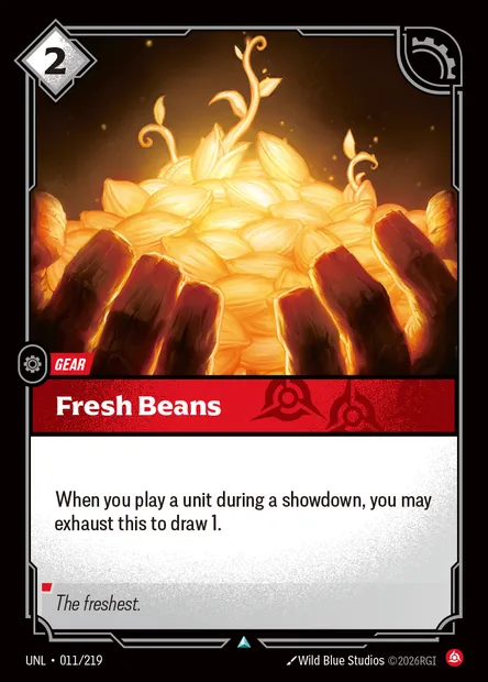 Fresh Beans, carte Riftbound UNL 011 — extension Unleashed