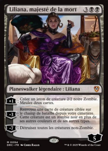 Liliana, majesté de la mort, carte Magic DRC 94 — extension Aetherdrift Commander