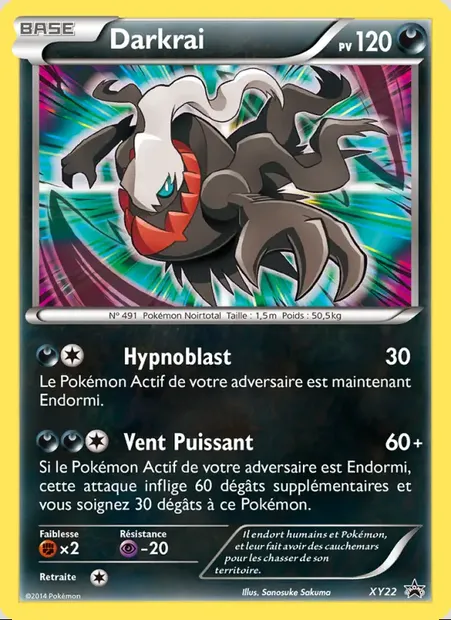 Darkrai, carte Pokémon XY 22 — extension Promo XY