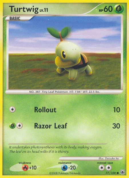 Tortipouss, carte Pokémon MD 77 — extension Aube Majestueuse